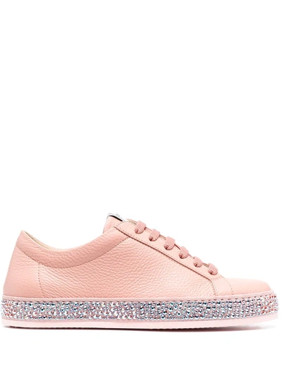Shop Le Silla Crystal-embellished Sneakers In Pink
