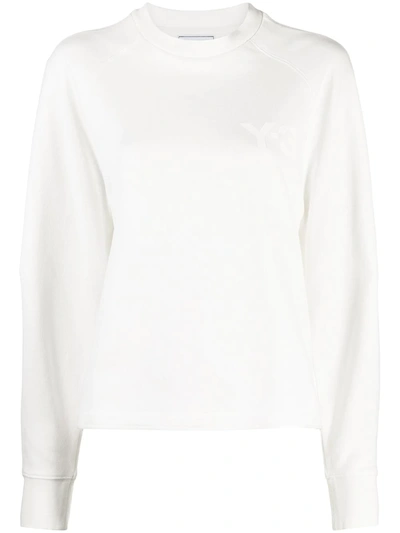 Shop Y-3 Logo-print Cotton Sweater In White