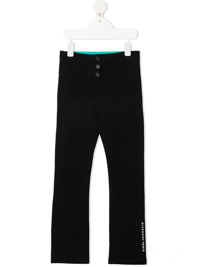 Shop Givenchy Logo-print Straight Trousers In Black