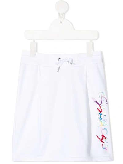 Shop Givenchy Logo-print Knitted Skirt In White