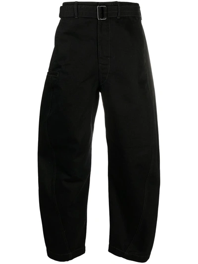 Shop Lemaire High-rise Loose Fit Trousers In Black