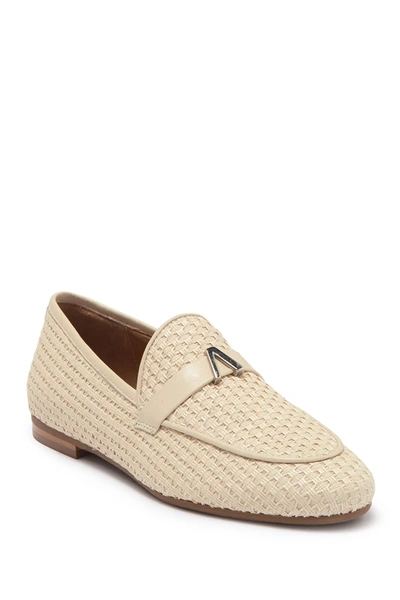 Shop Aquatalia Carson Weatherproof Leather Woven Loafer In Natural