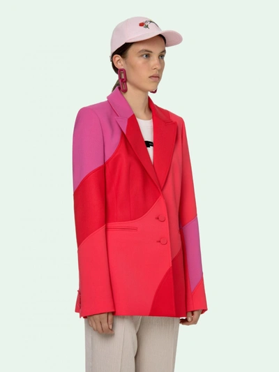 Shop Off-white Spiral Single-breasted Jacket In Red