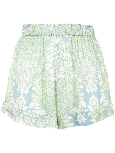 Shop Alexis Darra Floral Print Shorts In Green
