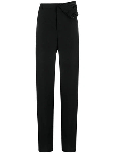 Shop Y/project Asymmetrical Draped-waist Trousers In Black