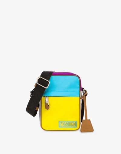 Shop Moschino Nylon Shoulder Bag Color Block In Multicoloured