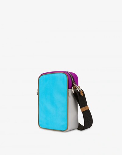 Shop Moschino Nylon Shoulder Bag Color Block In Multicoloured