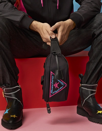 Shop Moschino Hyper Space Nylon Waist Bag In Black