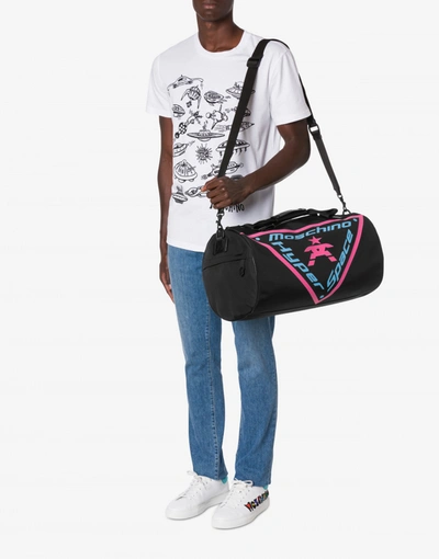 Shop Moschino Nylon Duffle Bag  Hyper Space In Black