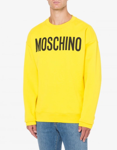 Shop Moschino Cotton Sweatshirt With Logo In White
