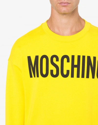 Shop Moschino Cotton Sweatshirt With Logo In White