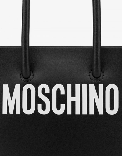 Shop Moschino Small Shoulder Shopper In Black