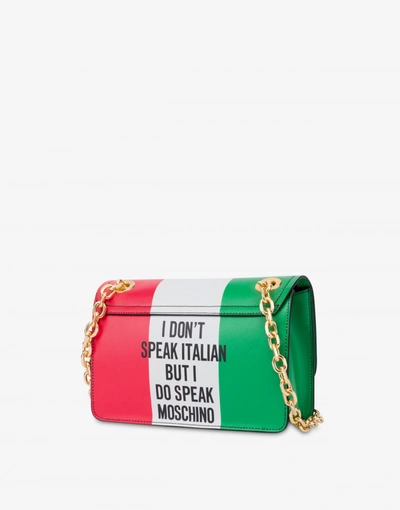 Shop Moschino Italian Slogan M Bag In Multicoloured