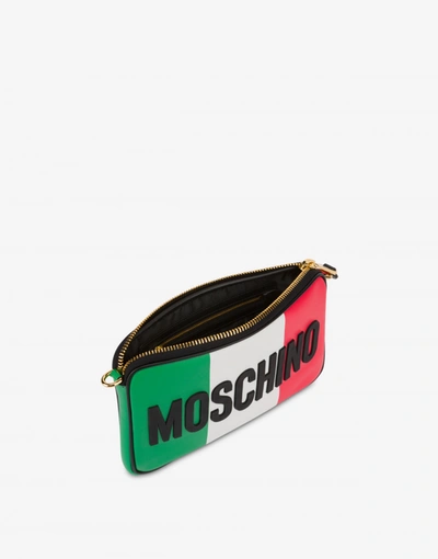 Shop Moschino Italian Slogan Shoulder Bag In Multicoloured