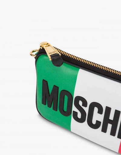 Shop Moschino Italian Slogan Shoulder Bag In Multicoloured