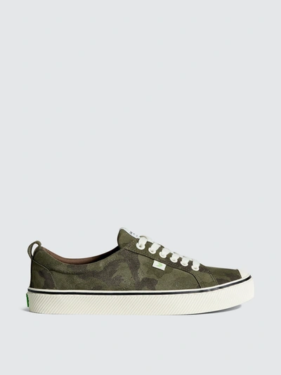 Shop Cariuma Oca Low Stripe Camouflage Suede Sneaker Women In Green