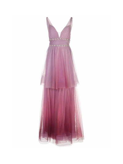 Shop Marchesa Notte Two-tiered Ombre Gown In Pink
