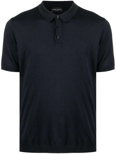 Shop Roberto Collina Short-sleeved Cotton Polo Shirt In Blue