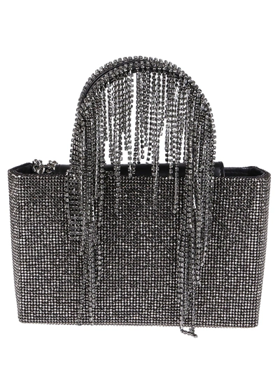 Shop Kara Black Crystal Fringe Tote Bag