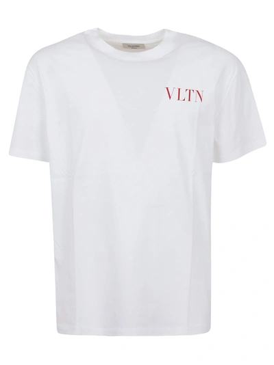 Shop Valentino T-shirt Print Vltn In Bianco Rosso