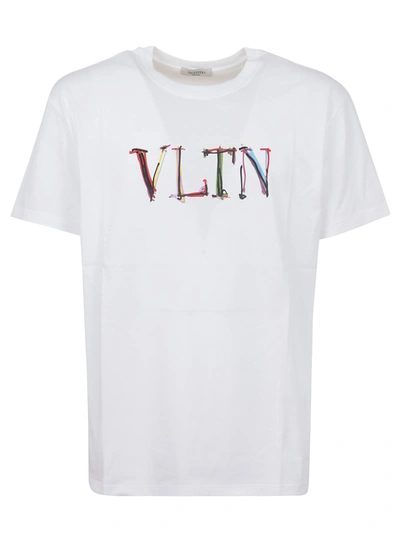 Shop Valentino T-shirt Print Vltn Graph In U Bianco St Vltn Graph