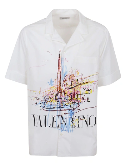 Shop Valentino Camicia Roman Sketches In W Bianco St Roman Sketches Navona
