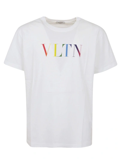 Shop Valentino T-shirt Print Vltn In D Bianco Vltn Multicolors