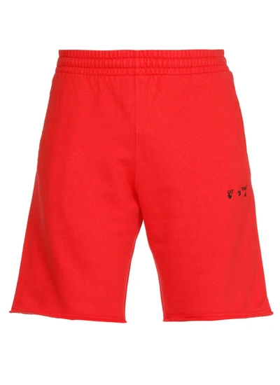 Shop Off-white Cotton Short In Red Black