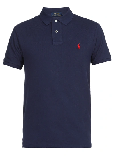 Shop Ralph Lauren Cotton Polo Shirt In Newport Navy