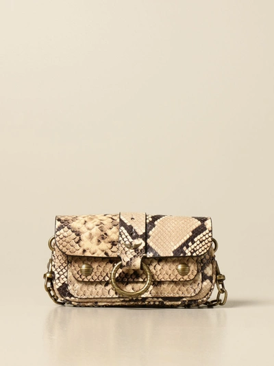 Shop Zadig & Voltaire Bag In Leather With Python Print In Beige