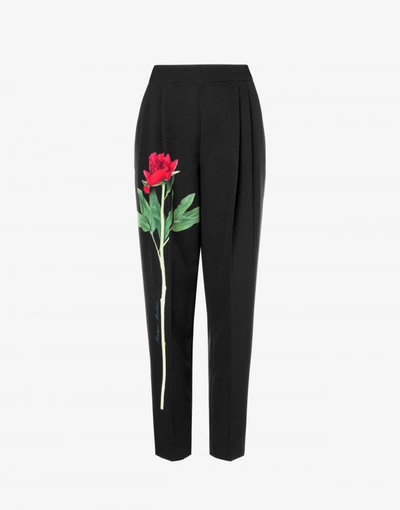 Shop Boutique Moschino Cady Pants Botanic Print In Black