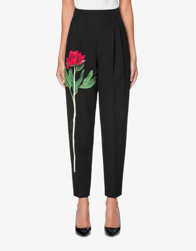 Shop Boutique Moschino Cady Pants Botanic Print In Black