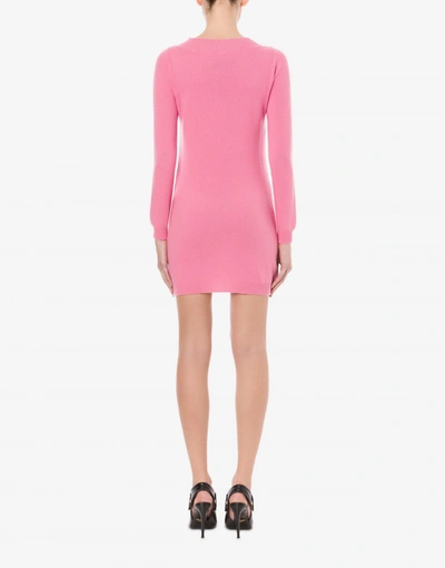 Shop Moschino Couture Wool And Cashmere Dress In Pink