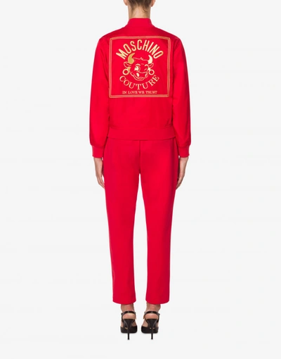 Shop Moschino Lightweight Bomber Jacket Chinese New Year In Red