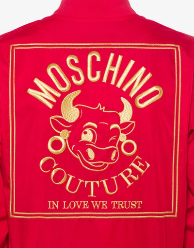 Shop Moschino Lightweight Bomber Jacket Chinese New Year In Red