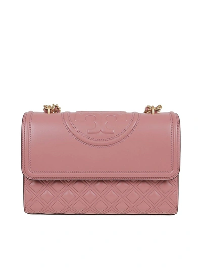 Shop Tory Burch Fleming Quilted Leather Bag In Pink