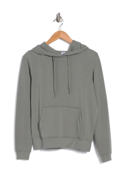 Shop 90 Degree By Reflex Terry Brushed Pullover Hoodie In Blossom Olive
