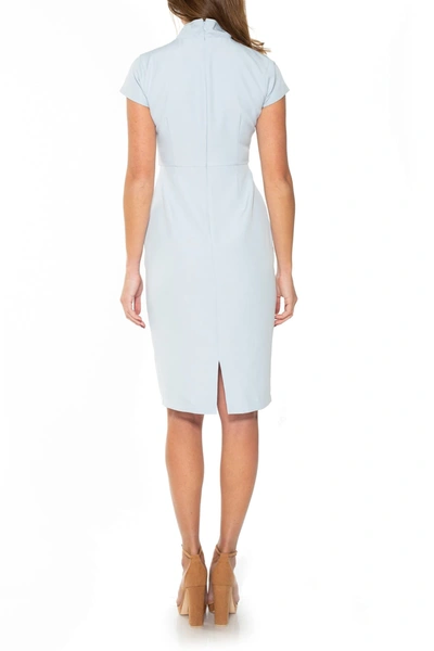 Shop Alexia Admor Neck Tie Cap Sleeve Sheath Dress In Halogen Blue