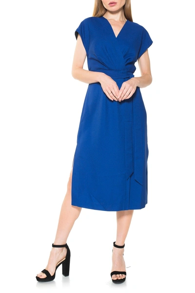 Shop Alexia Admor Iris Dropped Shoulder Wrap Midi Dress In Cobalt