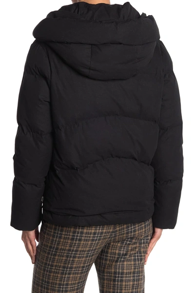 Shop Allsaints Ester Hooded Puffer Jacket In Off Black