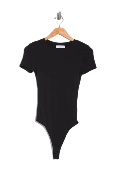 Shop Elodie Crewneck Rib Knit Bodysuit In Black