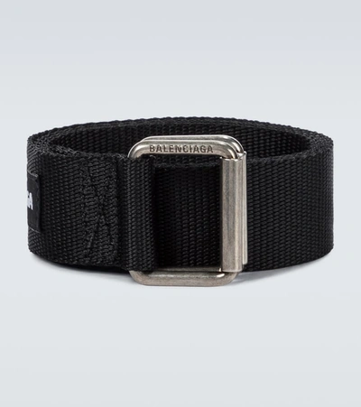 Balenciaga D-ring Logo-patch Grosgrain Belt In Black | ModeSens