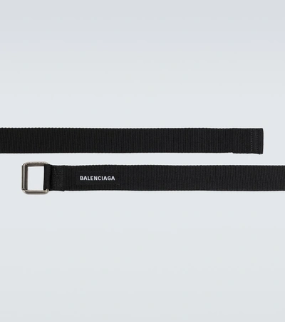 Shop Balenciaga Logo Belt In Black