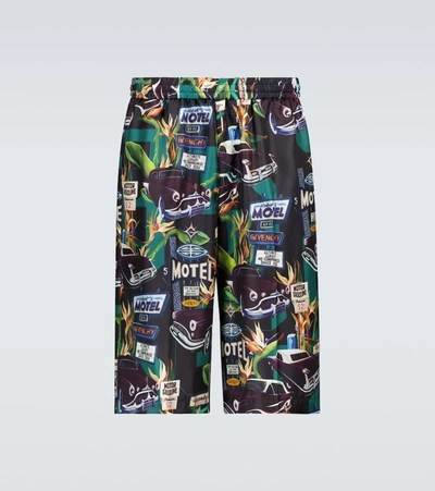 Shop Givenchy Printed Silk Shorts In Multicoloured
