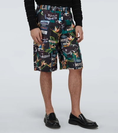 印花桑蚕丝短裤