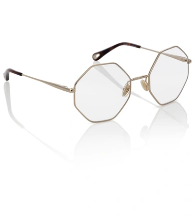 Shop Chloé Joni Octagonal Glasses In Gold