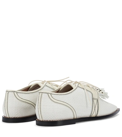 Shop Zimmermann Raffia And Leather Derby Shoes In White