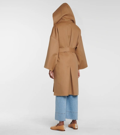 Shop Loewe Belted Wool And Cashmere Coat In Brown