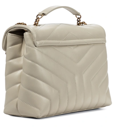Shop Saint Laurent Loulou Small Leather Shoulder Bag In White