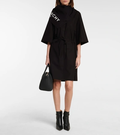 Shop Givenchy Logo Cotton Minidress In Black